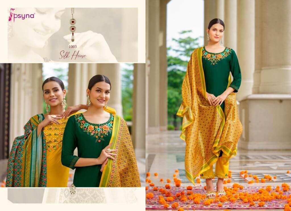 Psyna Silk House Churidar Salwar Suits Catalog collection 7