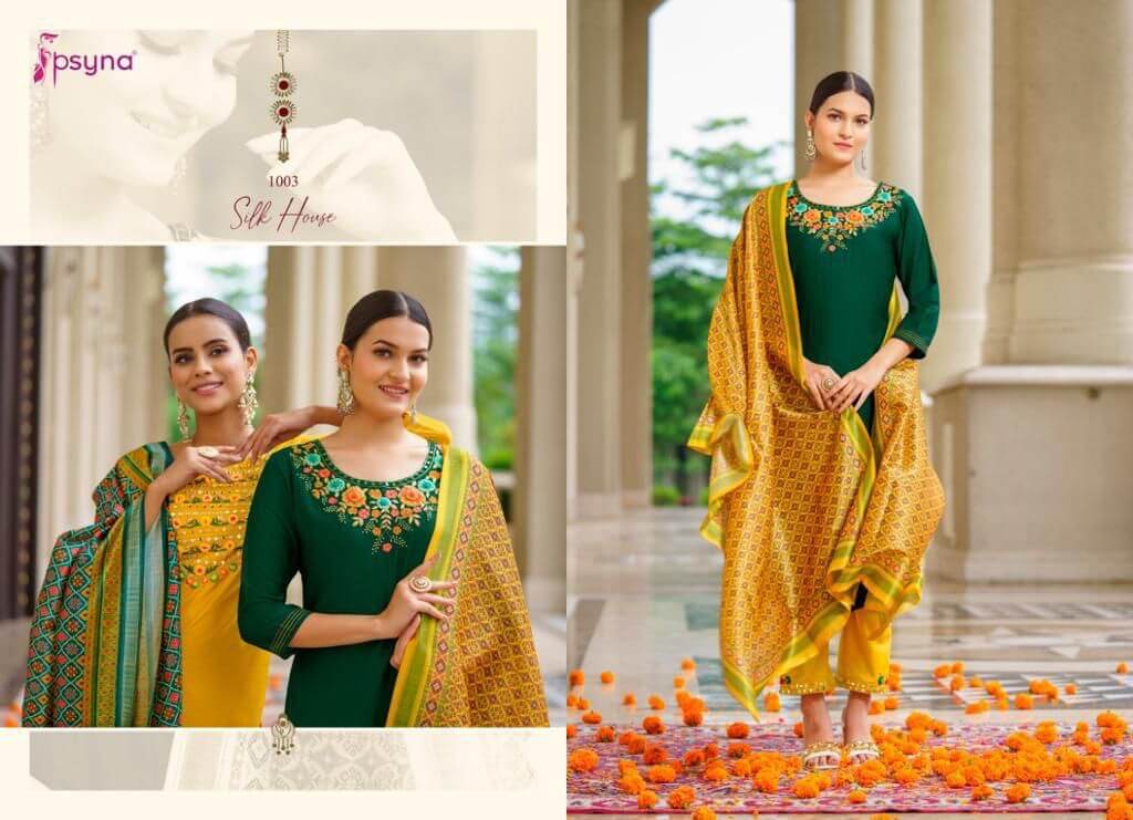 Psyna Silk House Churidar Salwar Suits Catalog collection 1