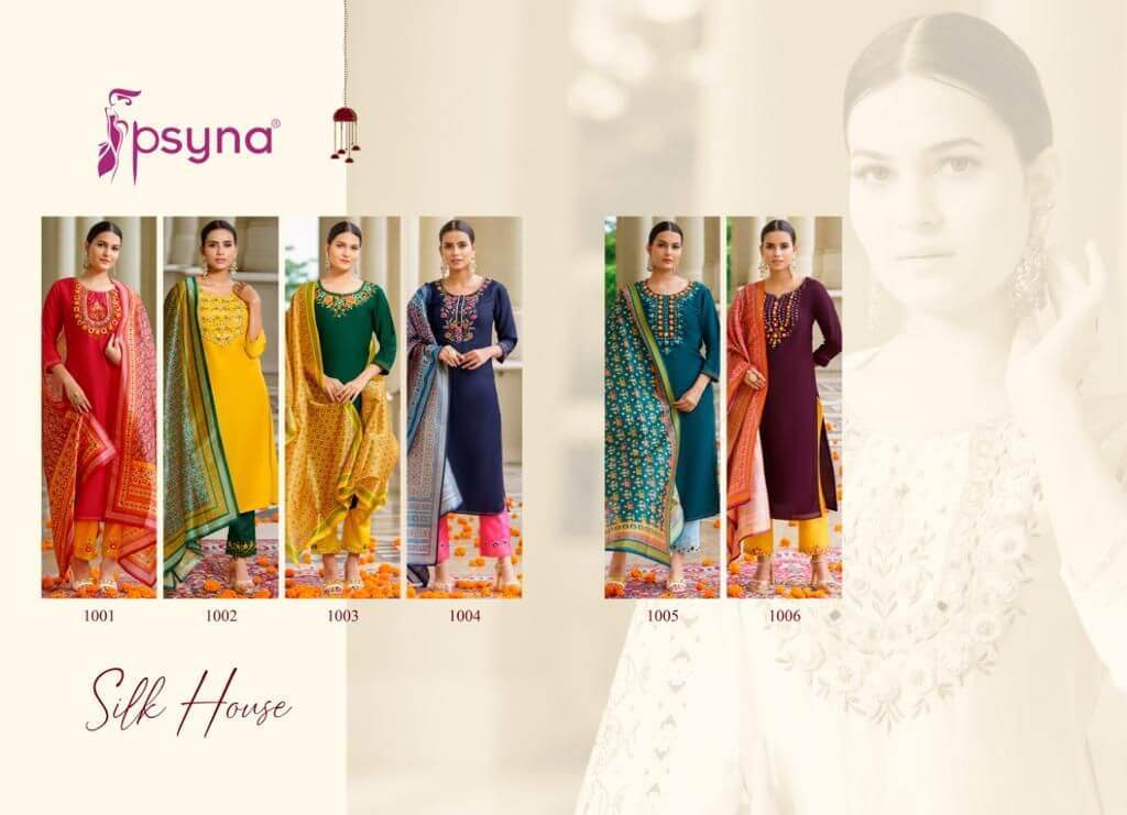 Psyna Silk House Churidar Salwar Suits Catalog collection 4