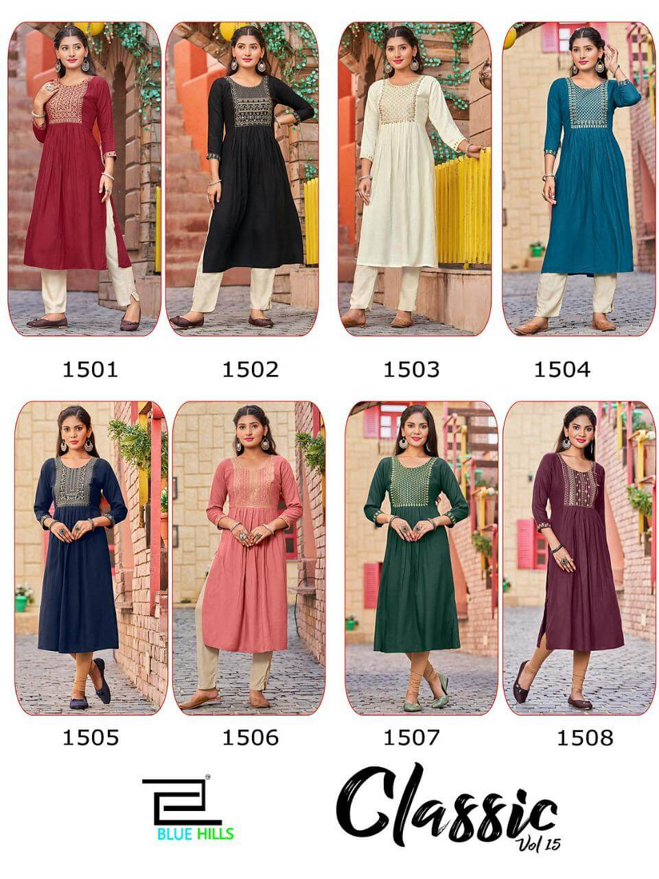 Blue Hills Classic vol 15 Rayon Kurti Catalog collection 5