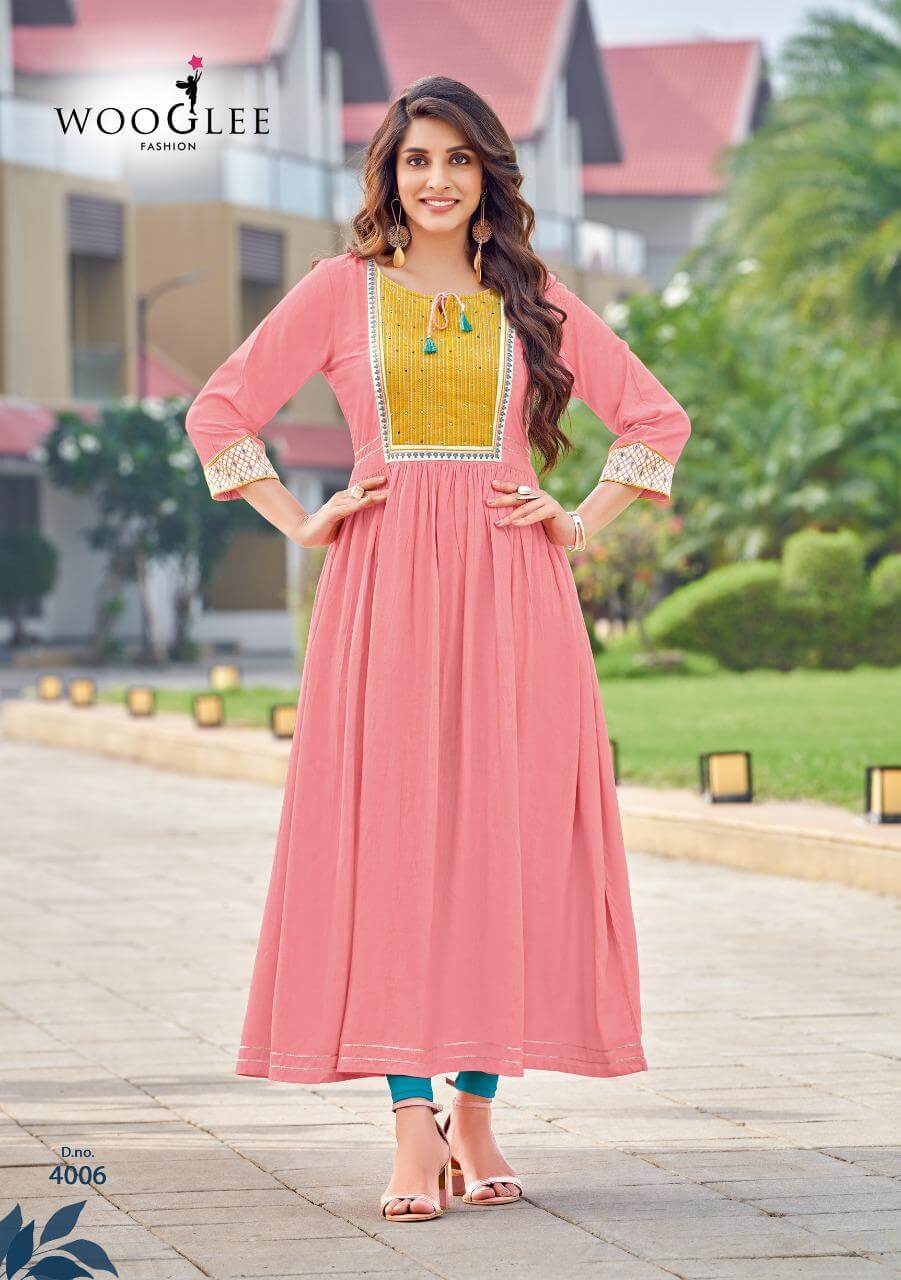 Wooglee Saanvi Rayon Kurti Catalog collection 2