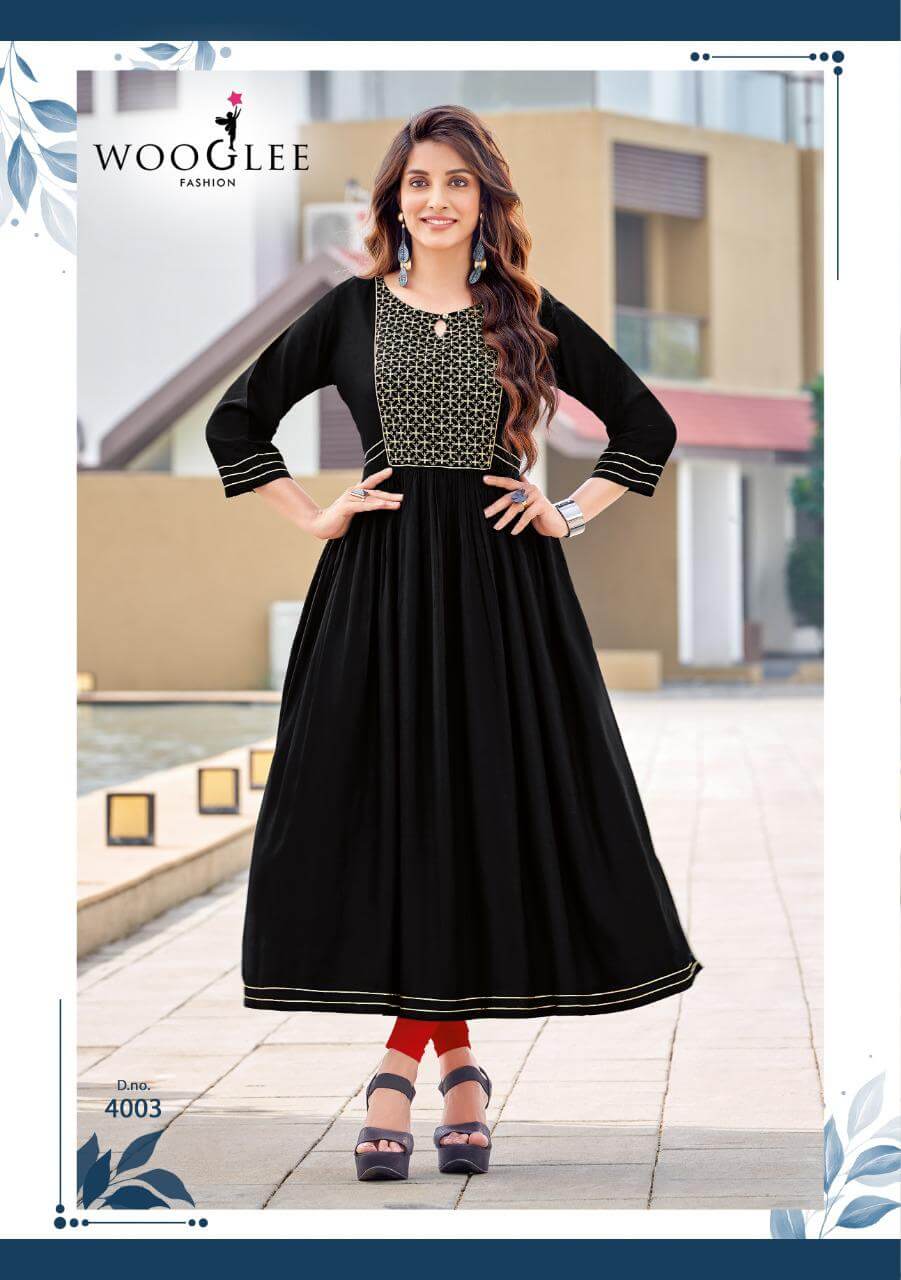 Wooglee Saanvi Rayon Kurti Catalog collection 3