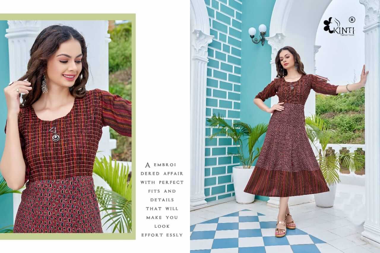 Kinti Blue A Line Kurti Catalog collection 6