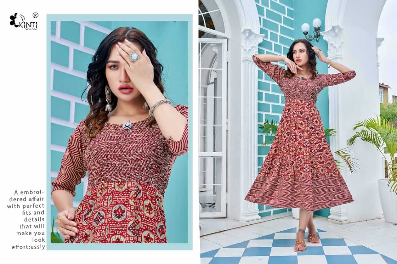 Kinti Blue A Line Kurti Catalog collection 9