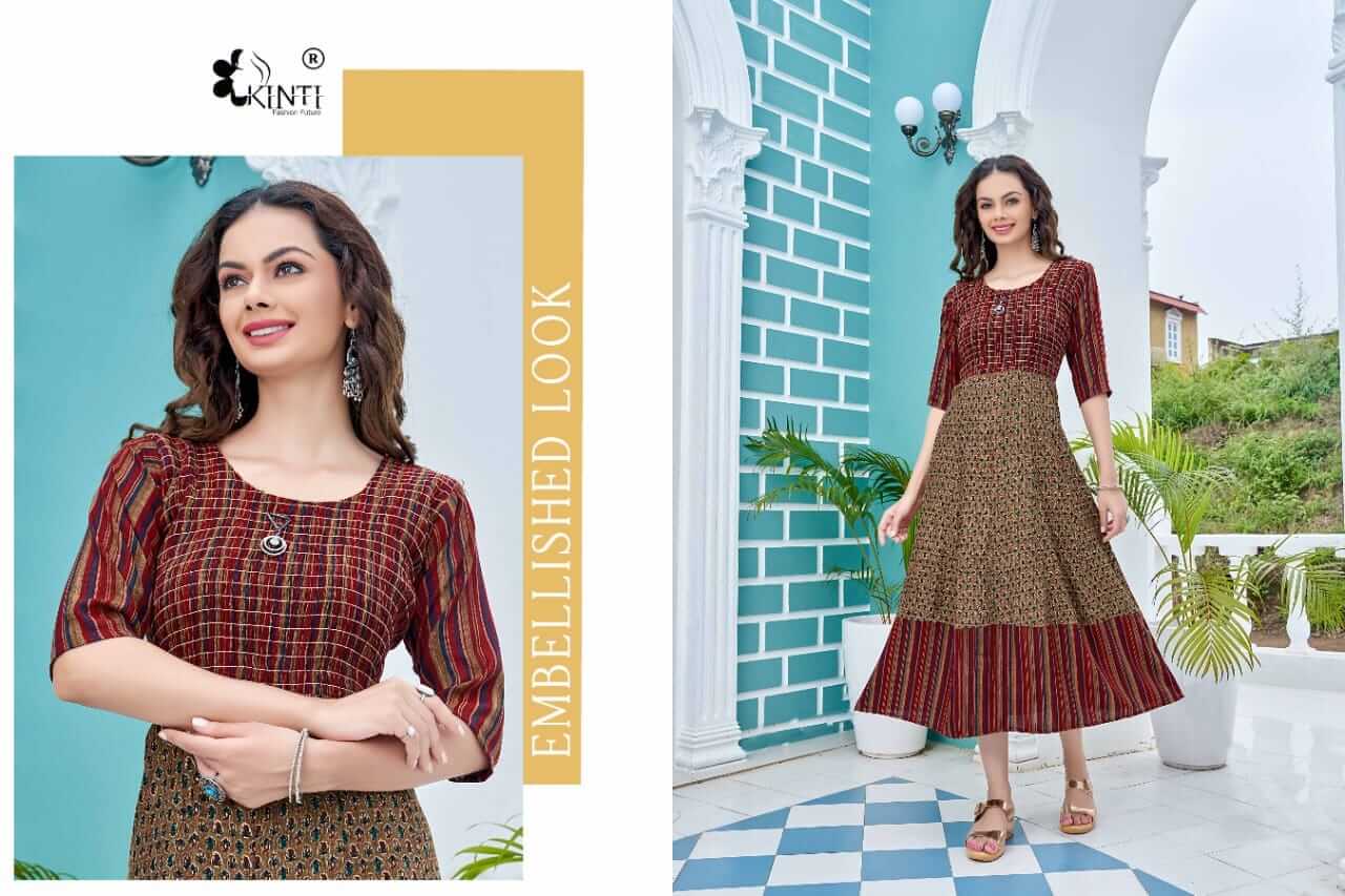 Kinti Blue A Line Kurti Catalog collection 8