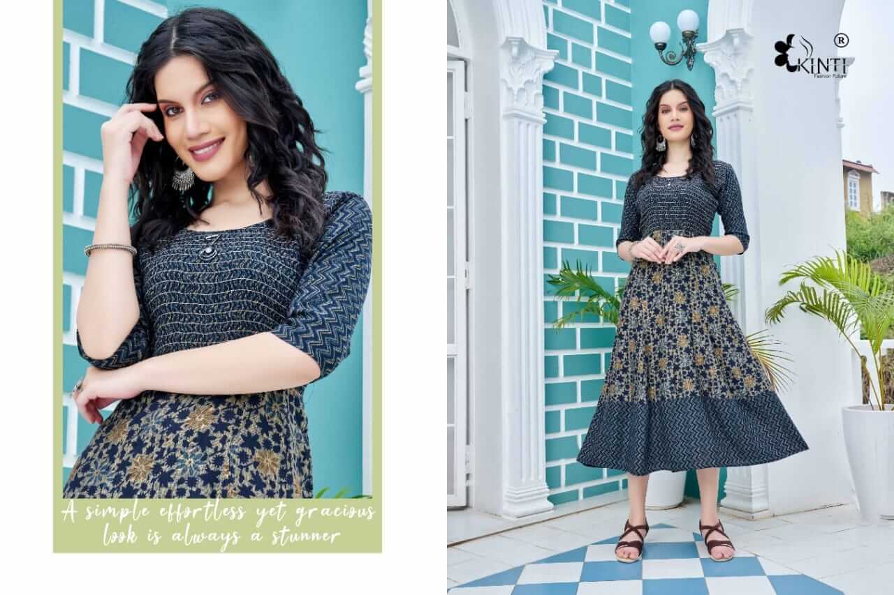 Kinti Blue A Line Kurti Catalog collection 3