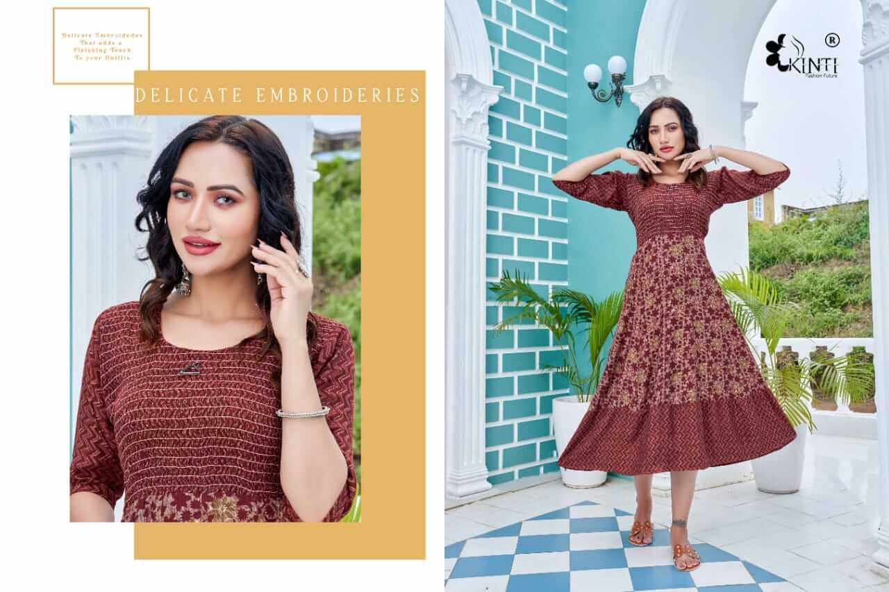 Kinti Blue A Line Kurti Catalog collection 7