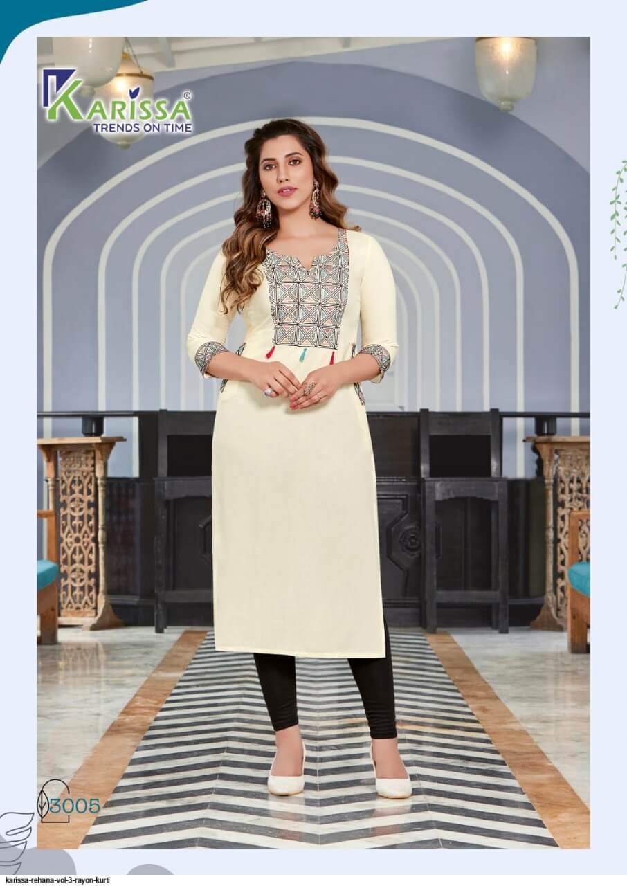 Karissa Rehana vol 3 Rayon Kurti Catalog collection 4