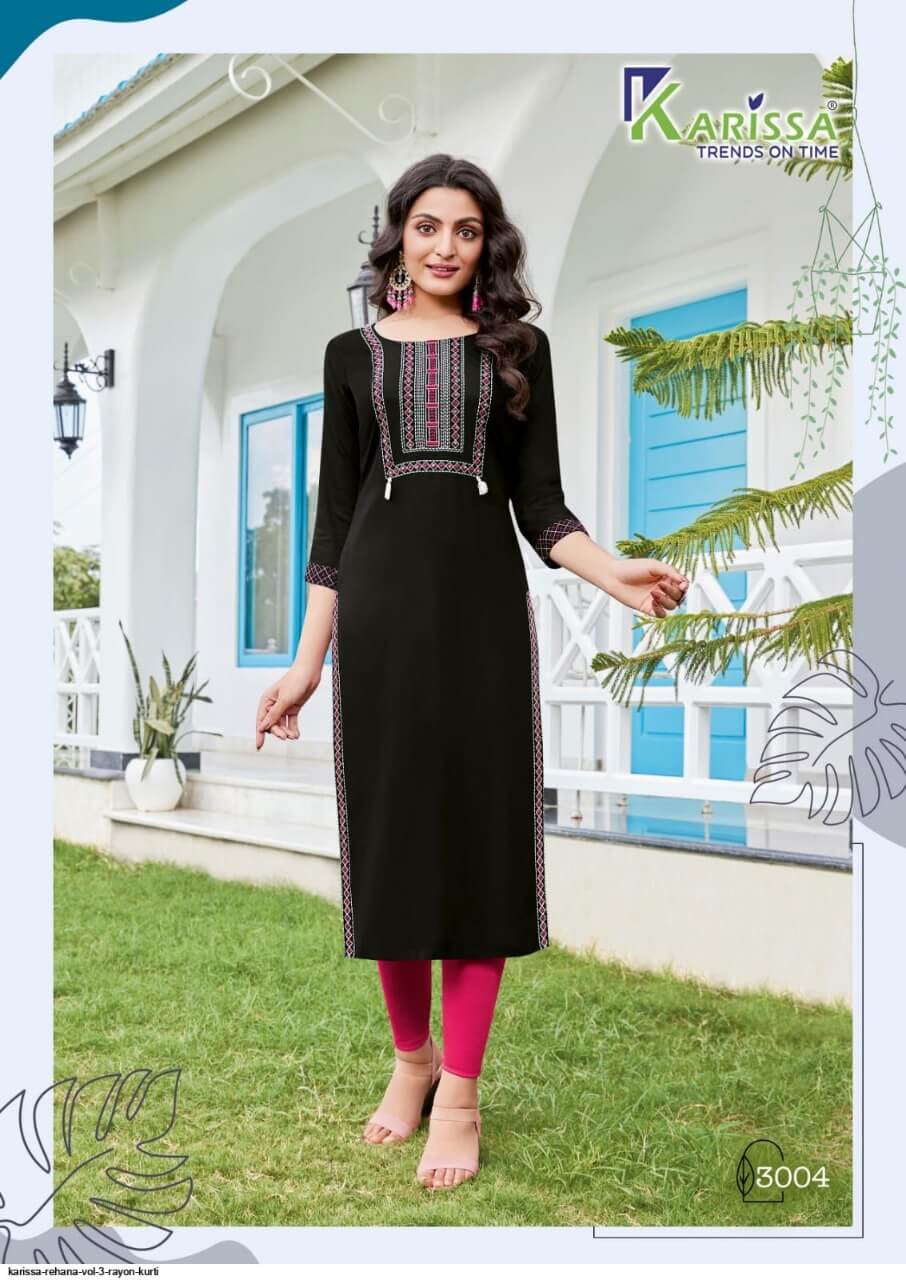 Karissa Rehana vol 3 Rayon Kurti Catalog collection 9