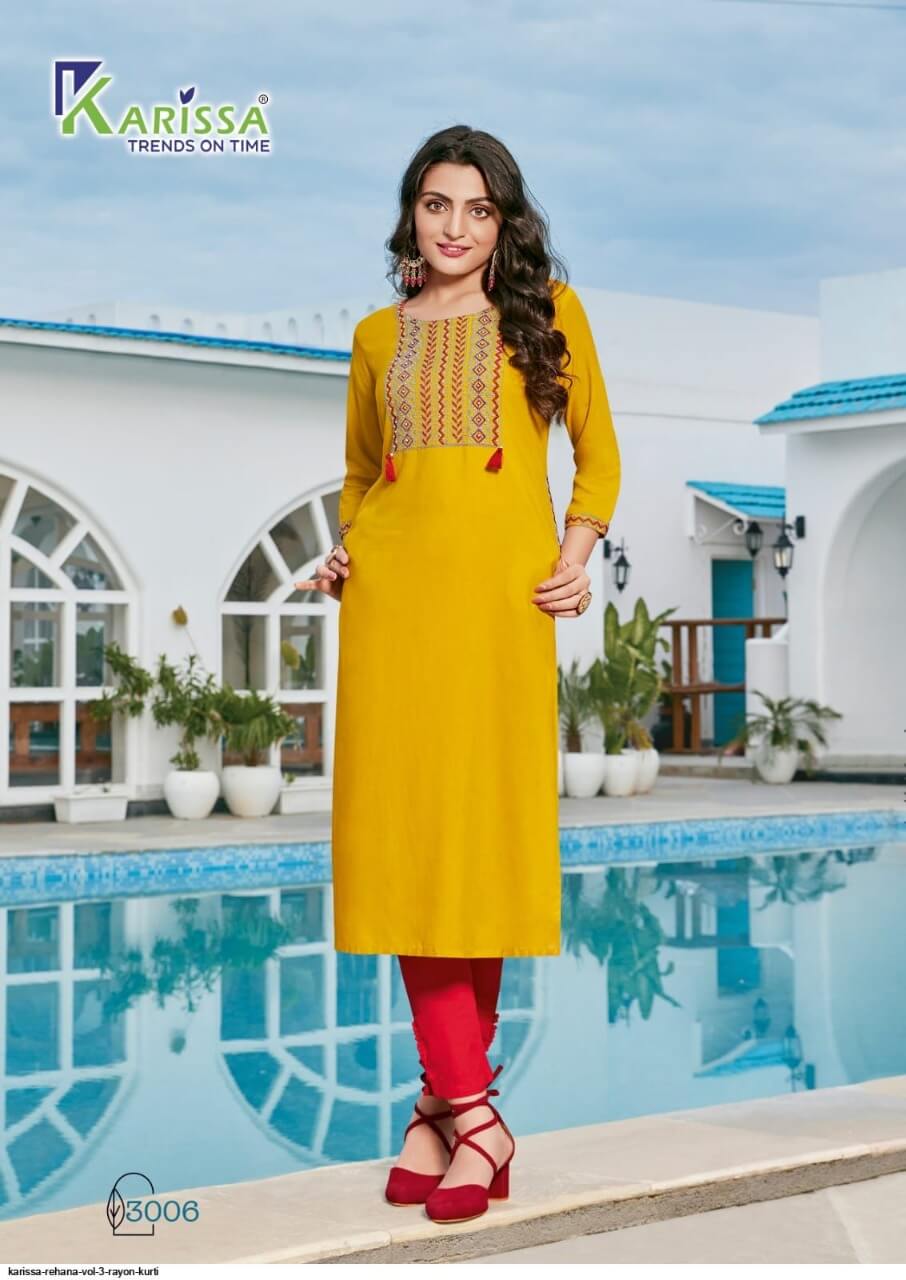 Karissa Rehana vol 3 Rayon Kurti Catalog collection 5