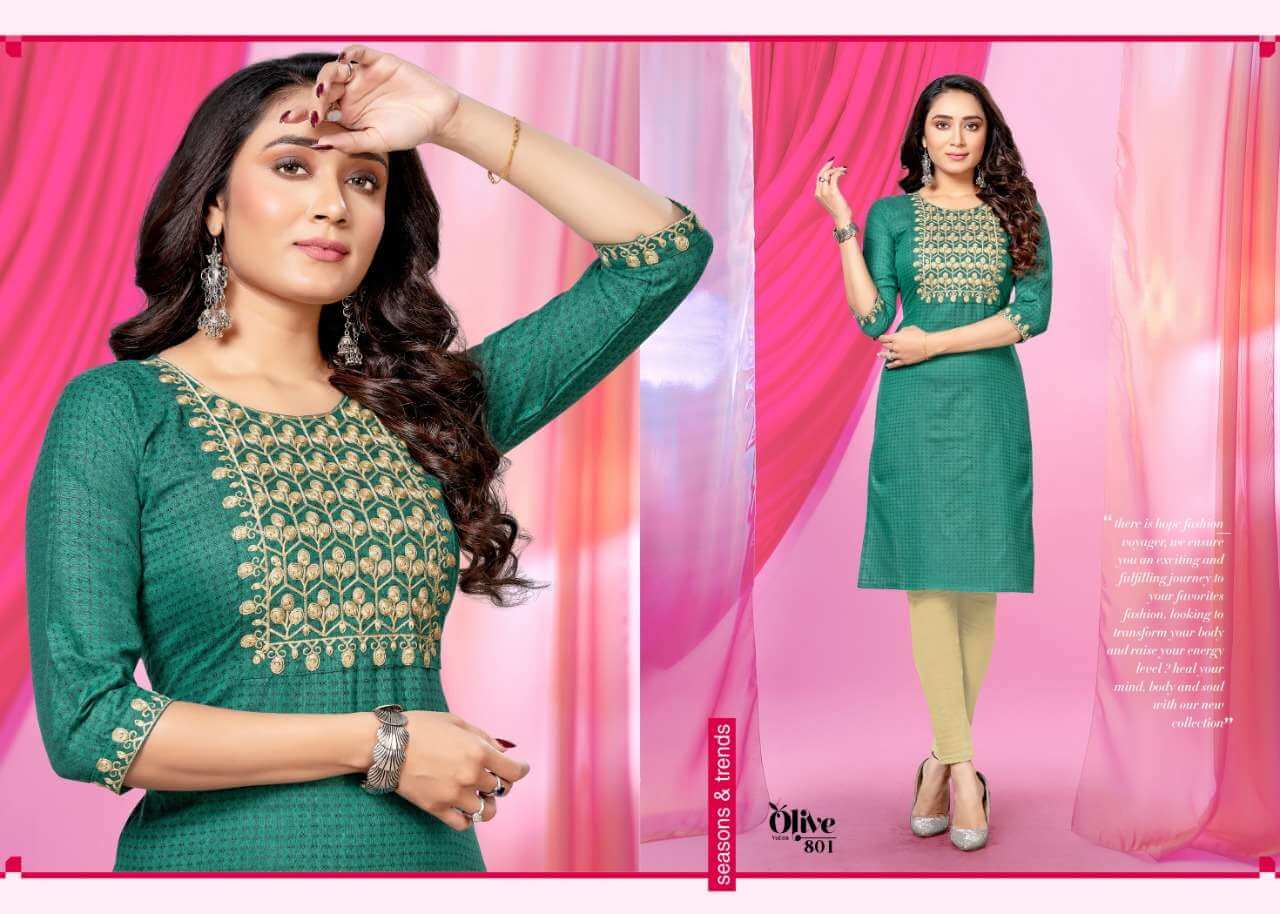 Kinti Olive vol 8 Kurtis below 300 Catalog collection 7