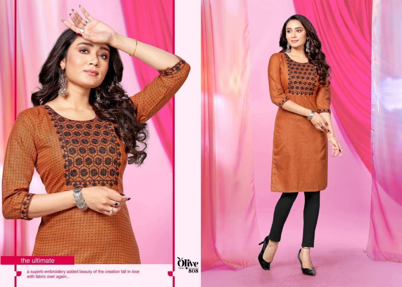 Kinti Olive vol 8 Kurtis below 300 Catalog collection 5