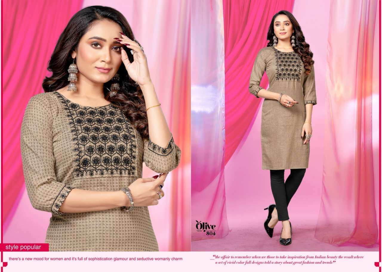 Kinti Olive vol 8 Kurtis below 300 Catalog collection 2