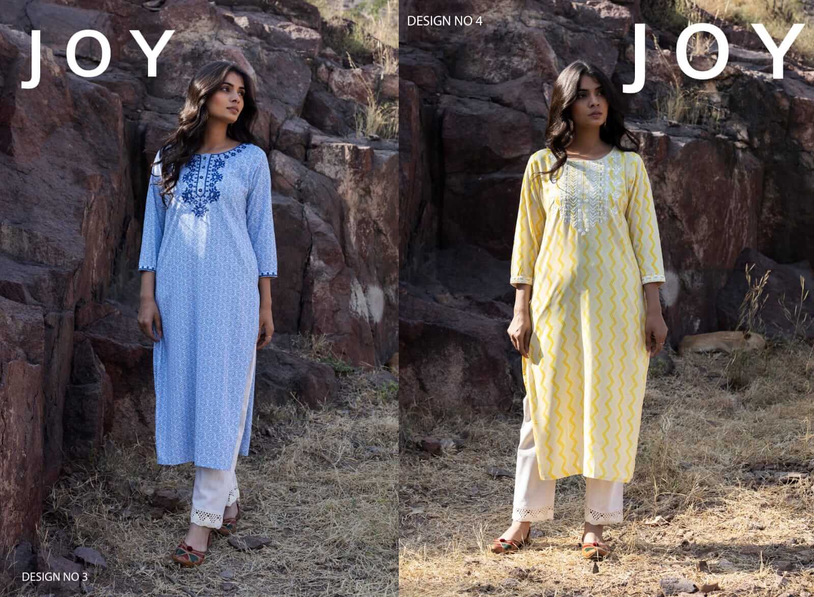 100Miles Joy Georgette Kurti Catalog collection 2