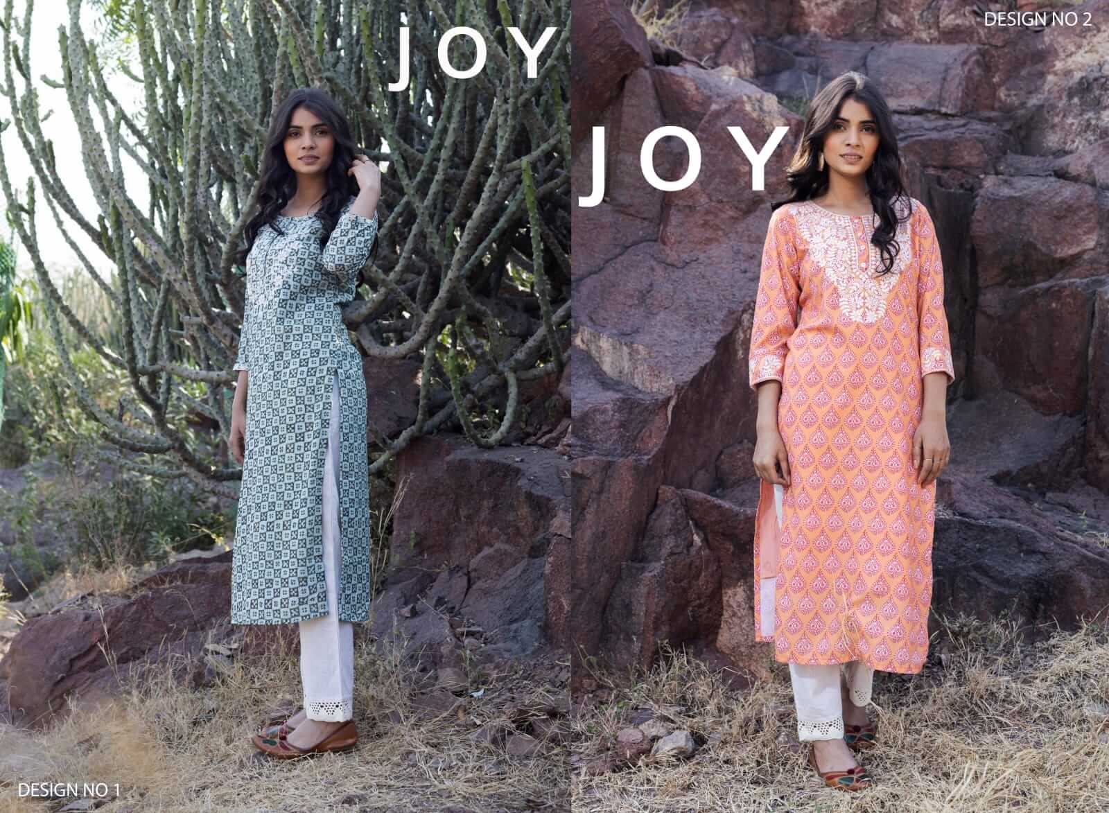 100Miles Joy Georgette Kurti Catalog collection 1