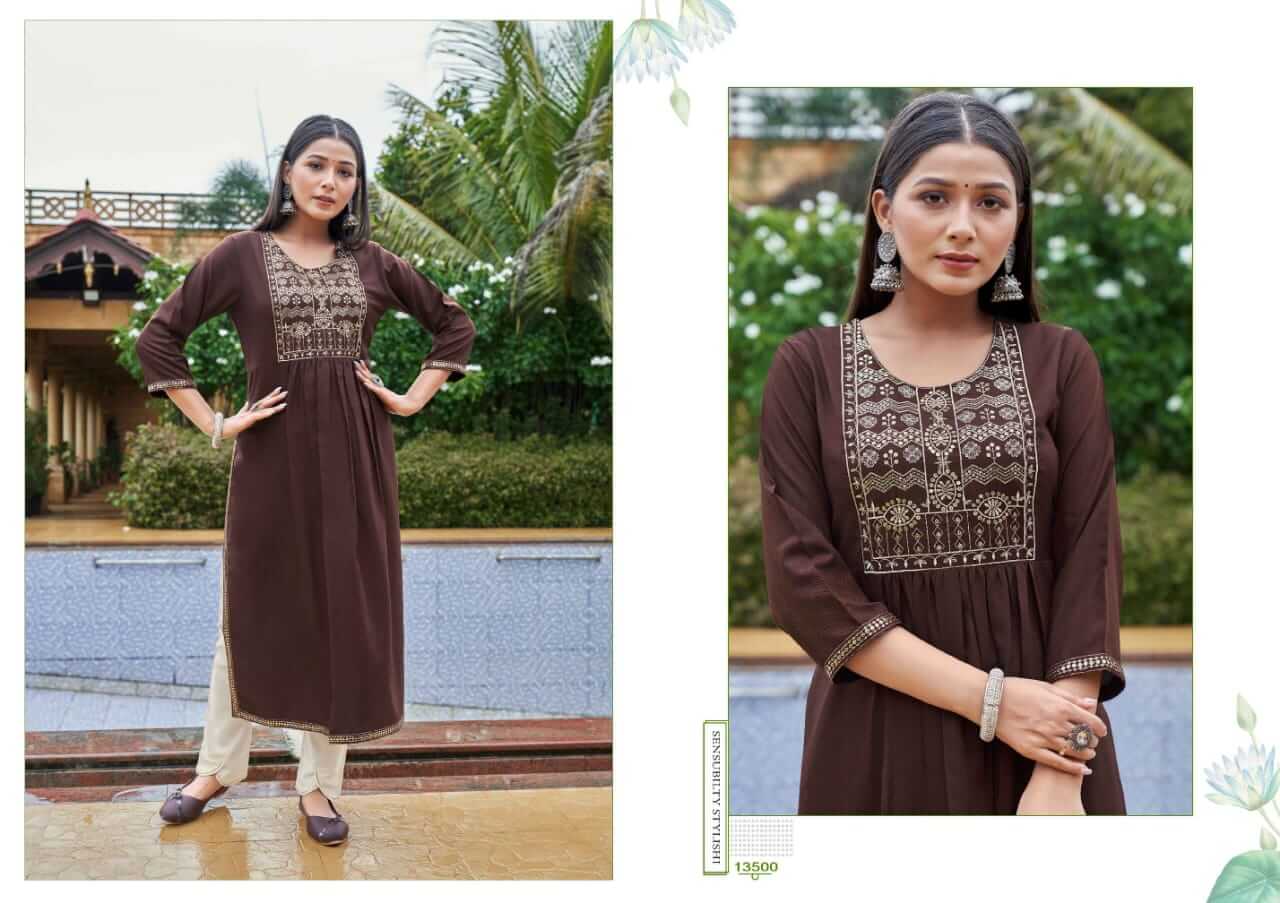 Kalaroop Carbon Embroidery Kurti Catalog collection 4