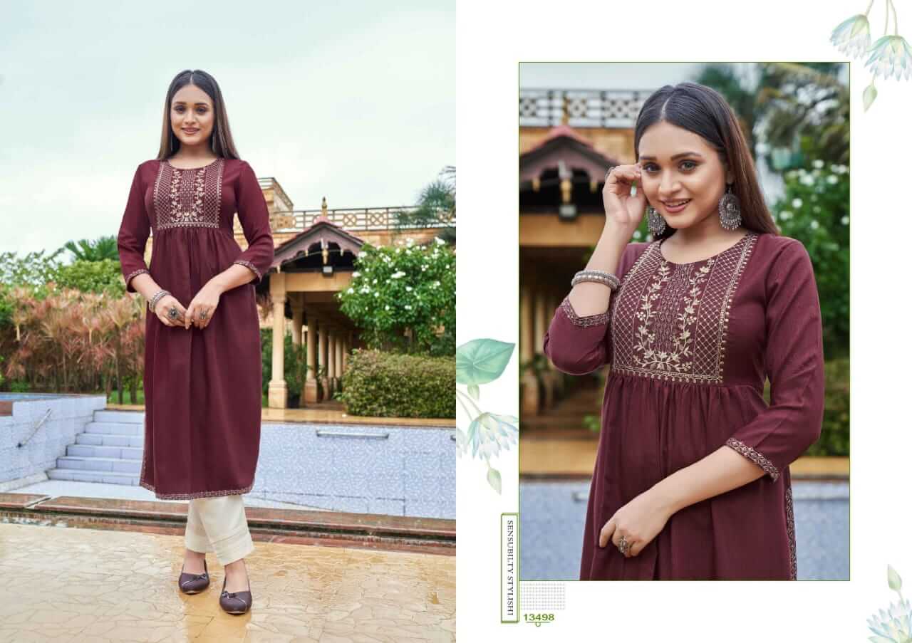 Kalaroop Carbon Embroidery Kurti Catalog collection 7