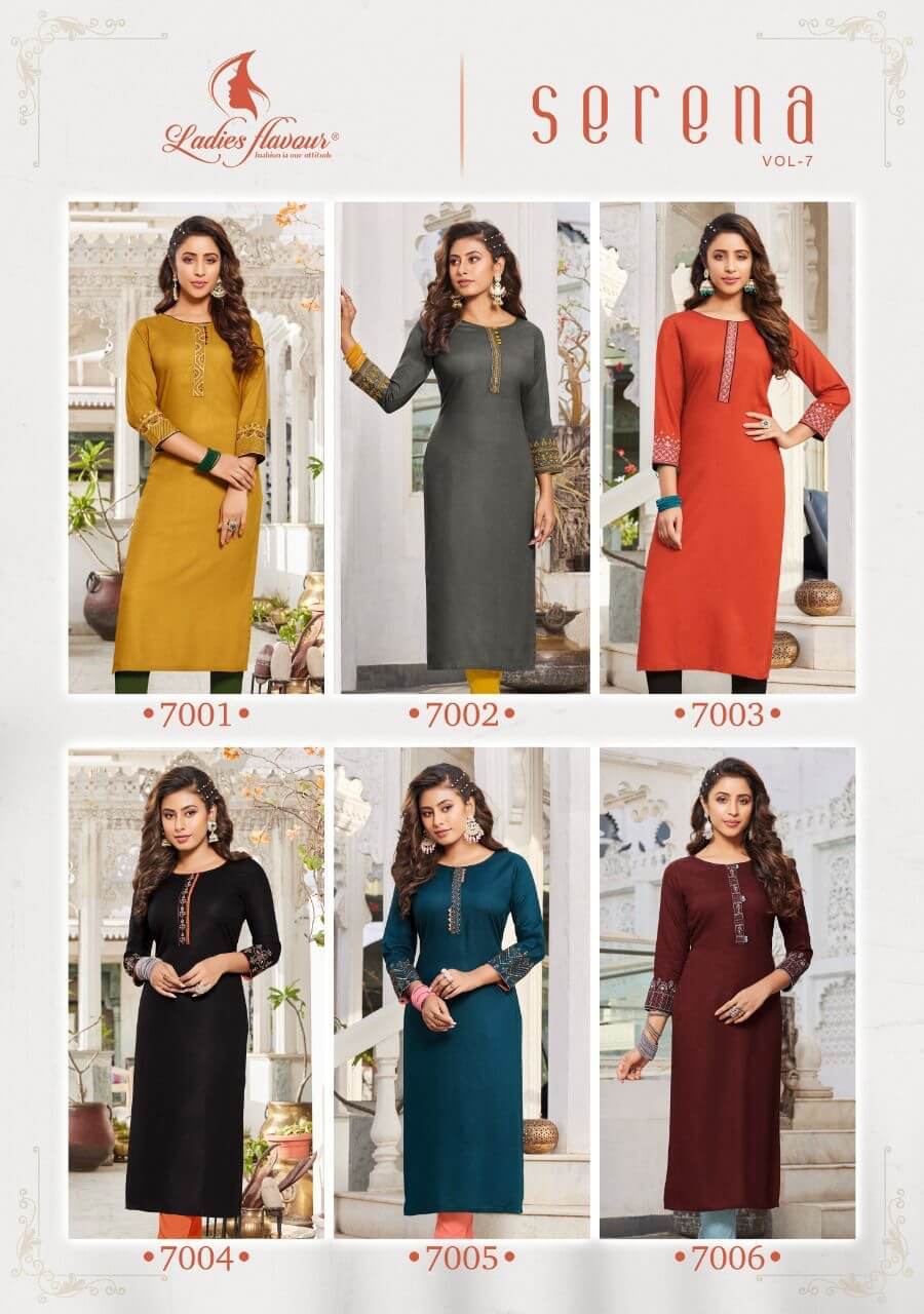 Ladies Flavour Serena vol 7 Rayon Kurti Catalog collection 3