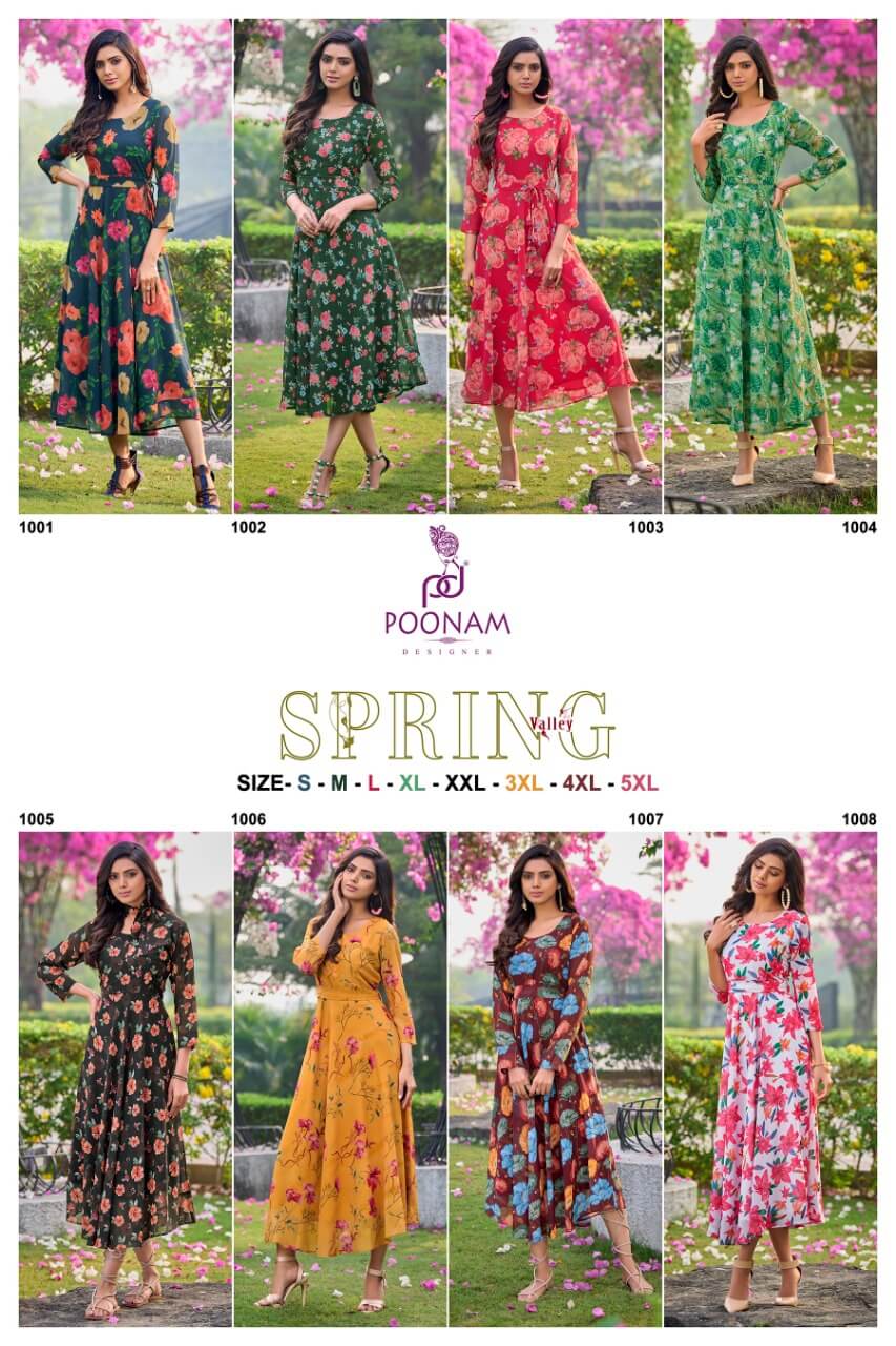 Poonam Spring Valley Georgette Kurti Catalog collection 3