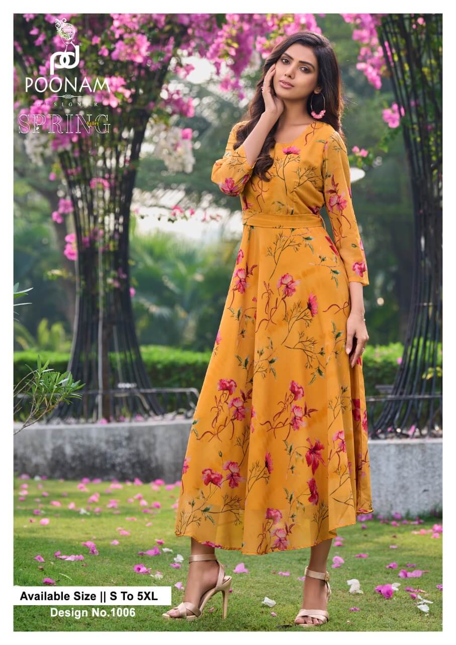 Poonam Spring Valley Georgette Kurti Catalog collection 5