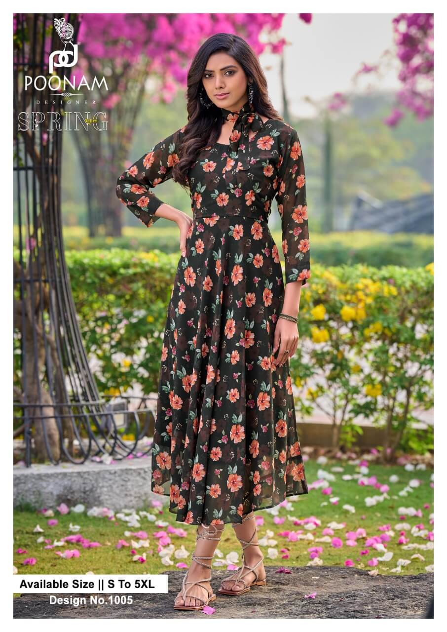 Poonam Spring Valley Georgette Kurti Catalog collection 9
