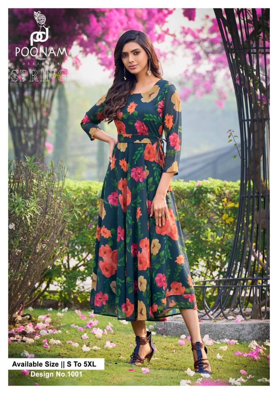 watermelon clothing by madhuri fox georgette embroidery work kurti at  wholsale price