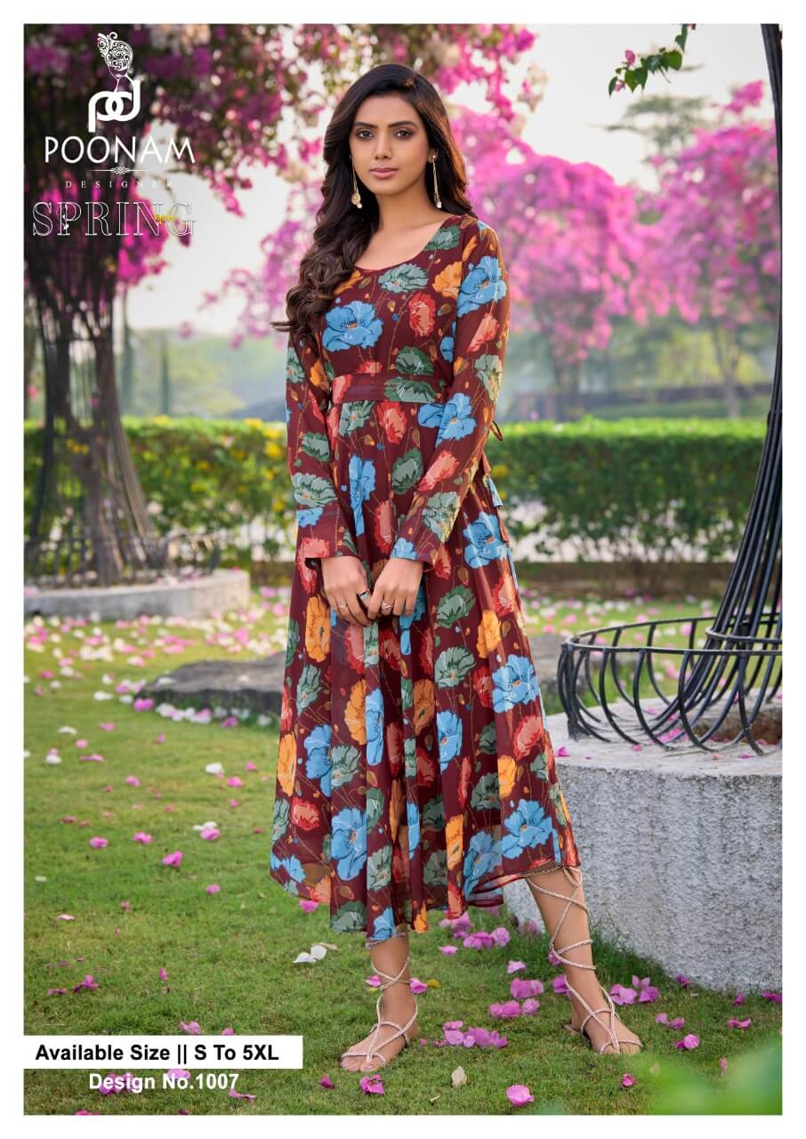 Poonam Spring Valley Georgette Kurti Catalog collection 8