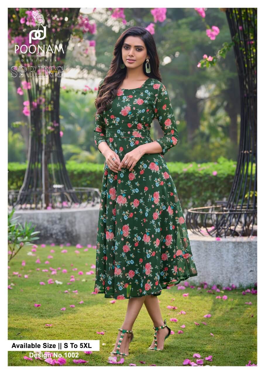 Buy Indian Heavy Georgette Kurti, Flared Kurti, Long Floor Length Kurti,  Red Kurti for Women, Salwar Suit With Gotta Detailing Online in India - Etsy