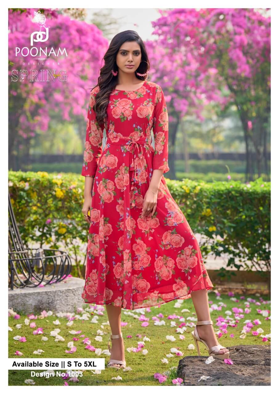 Poonam Spring Valley Georgette Kurti Catalog collection 4