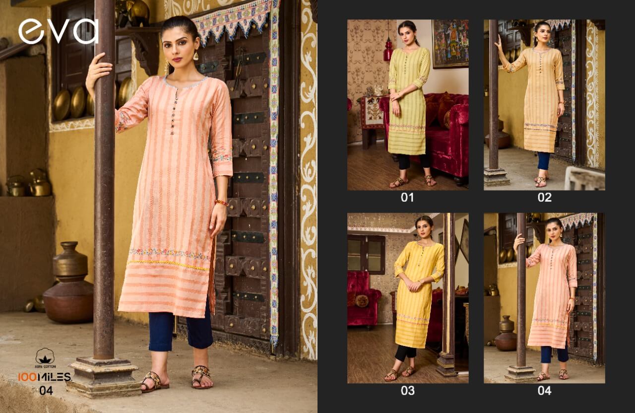 100Miles Eva Cotton Kurtis Catalog collection 2