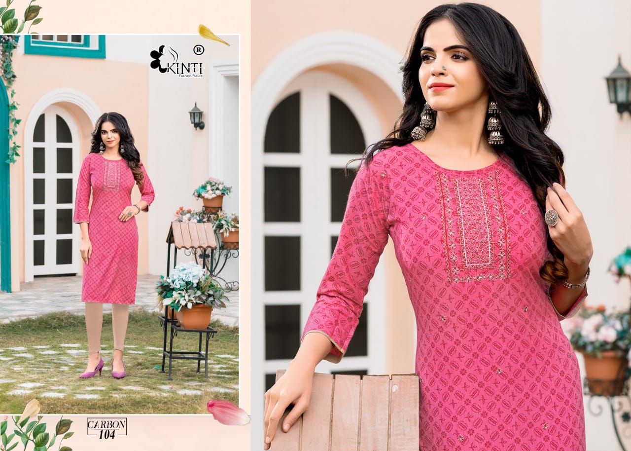 Kinti Carbon Rayon Kurti Catalog collection 2