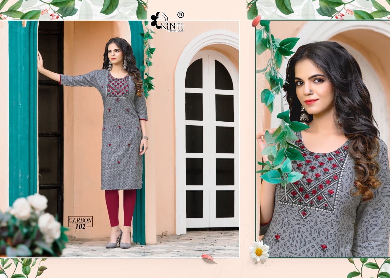 Kinti Carbon Rayon Kurti Catalog collection 5