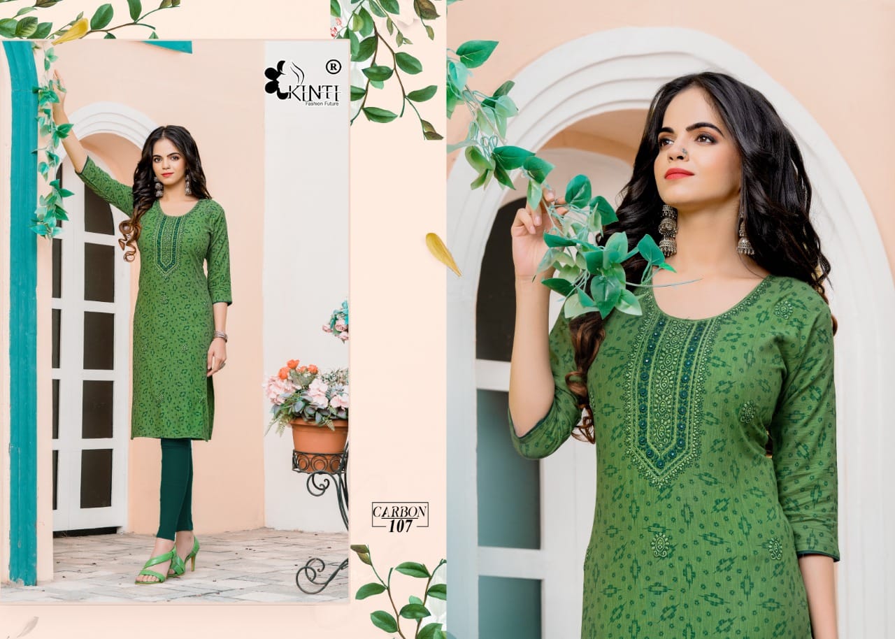 Kinti Carbon Rayon Kurti Catalog collection 7