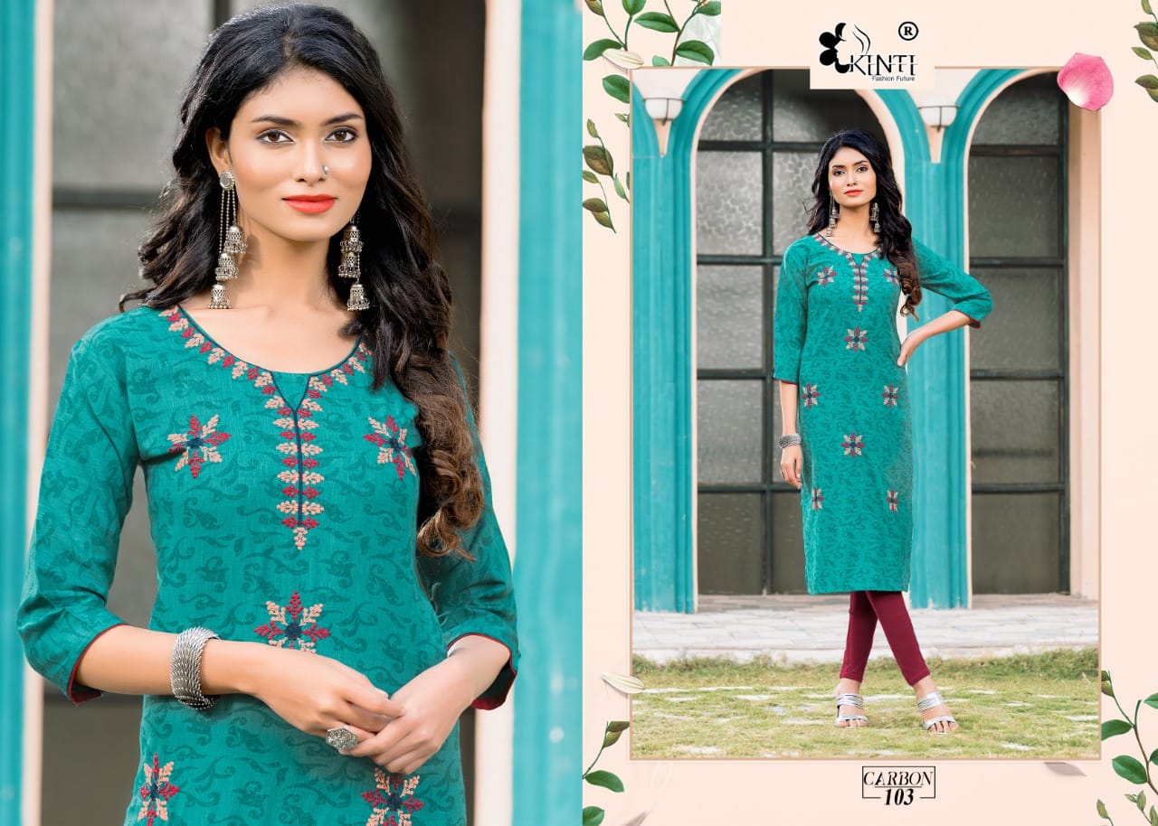 Kinti Carbon Rayon Kurti Catalog collection 8