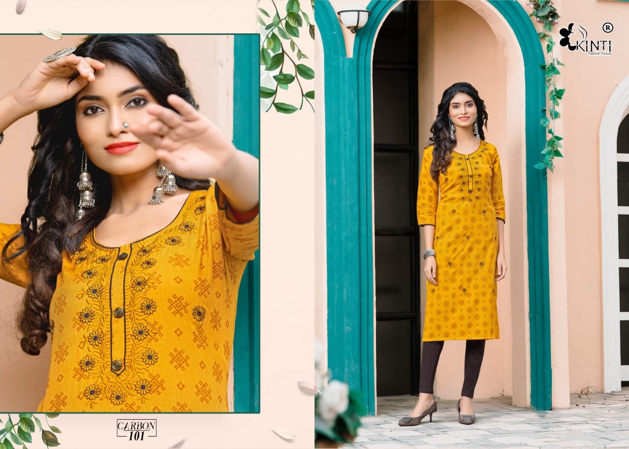 Kinti Carbon Rayon Kurti Catalog collection 3