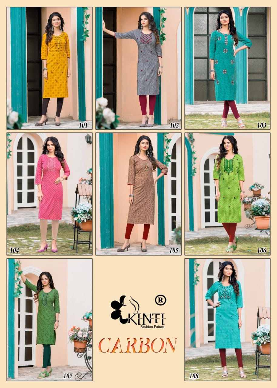 Kinti Carbon Rayon Kurti Catalog collection 4