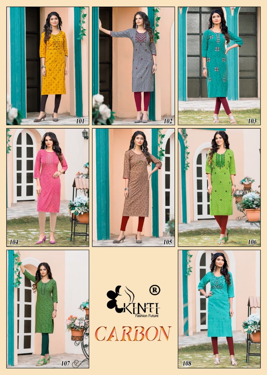 Kinti Carbon Rayon Kurti Catalog collection 4