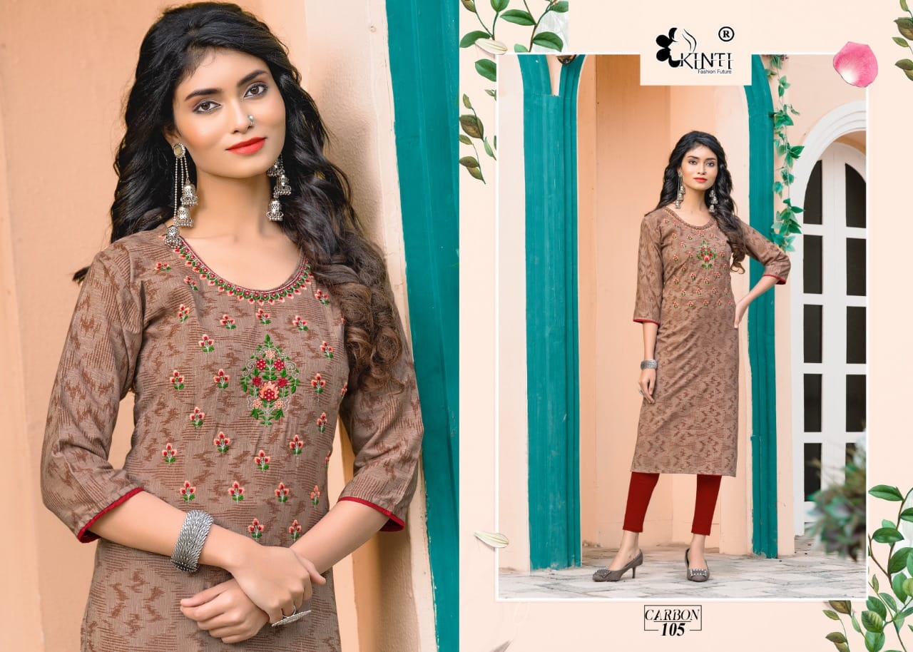 Kinti Carbon Rayon Kurti Catalog collection 6