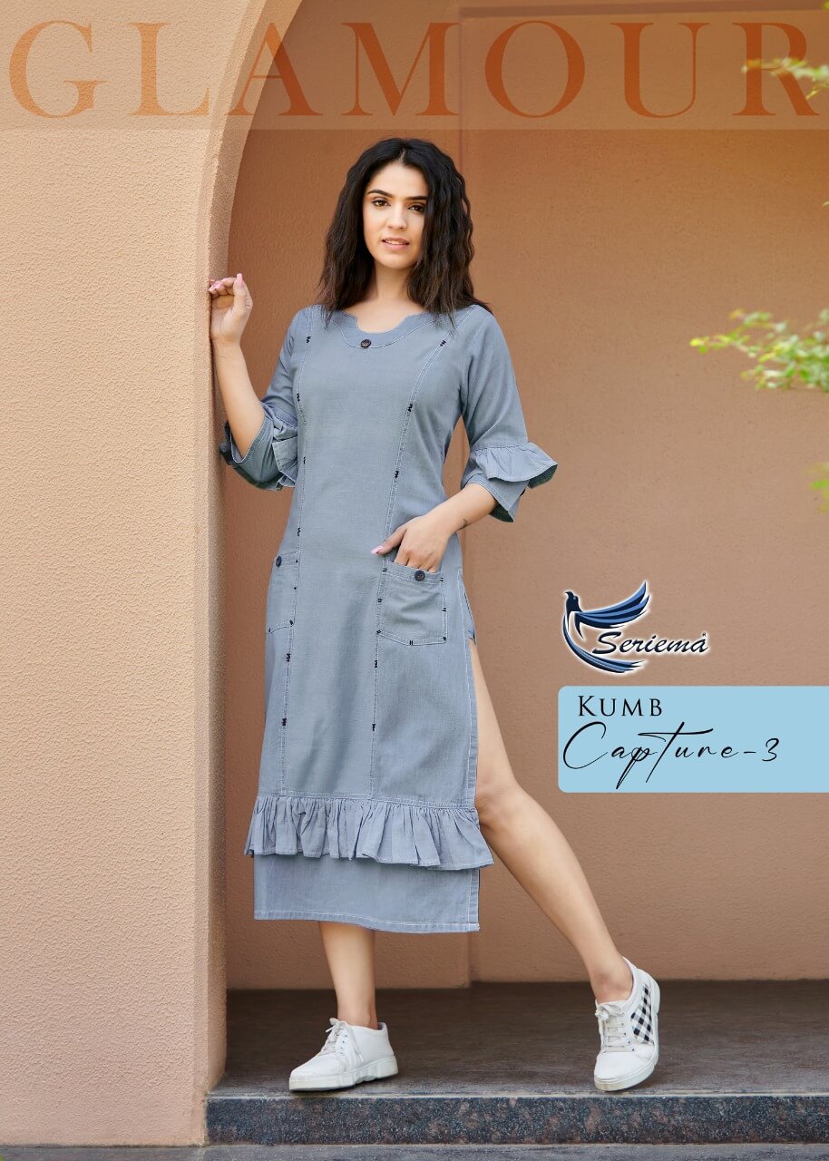 Seriema Kumb Capture vol 3 Denim Kurti Catalog collection 8