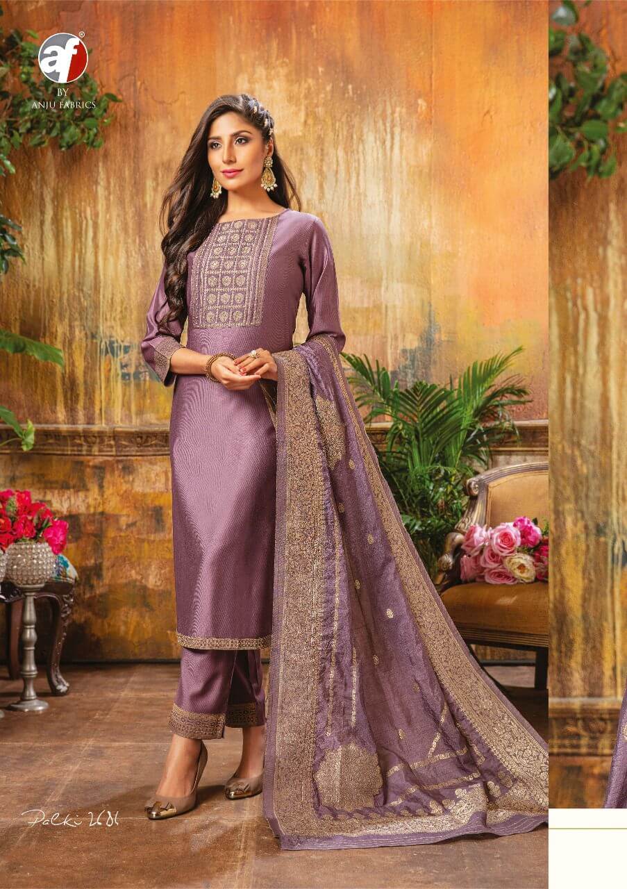 Anju Fabrics Palki Embroidery Salwar Kameez Catalog collection 5