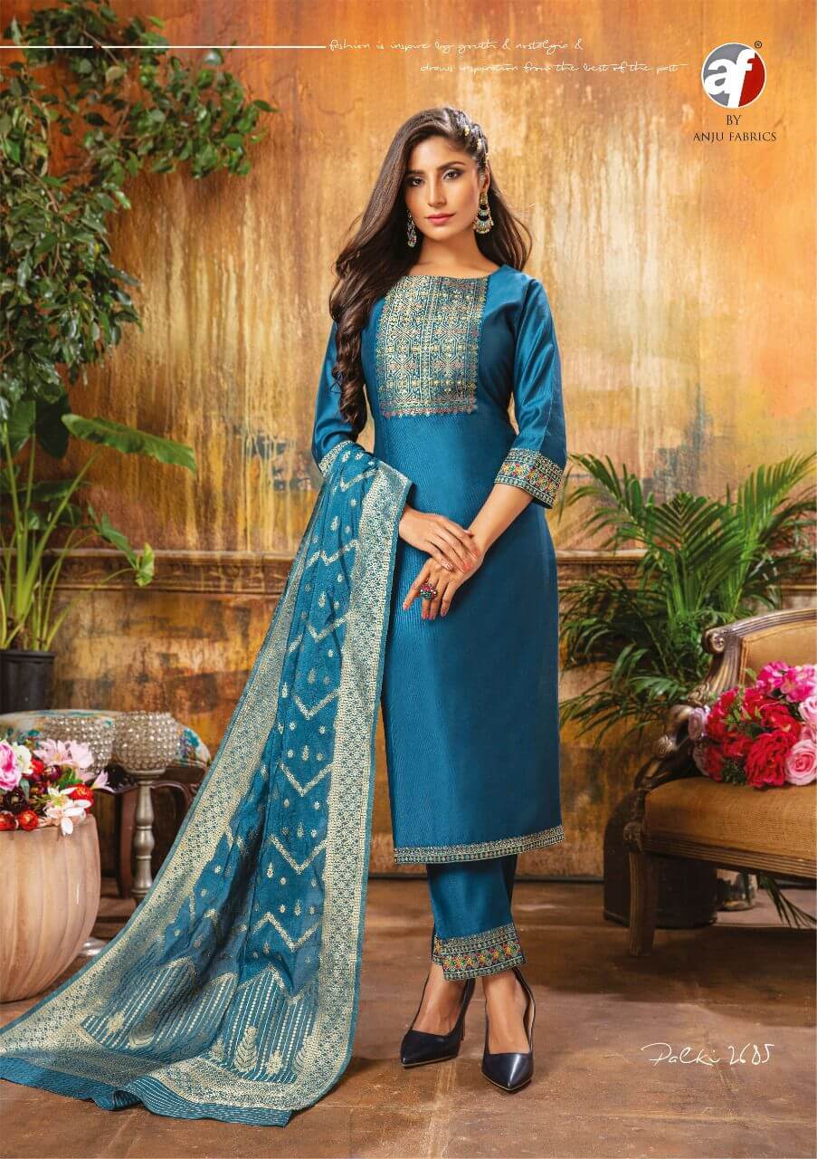 Anju Fabrics Palki Embroidery Salwar Kameez Catalog collection 3