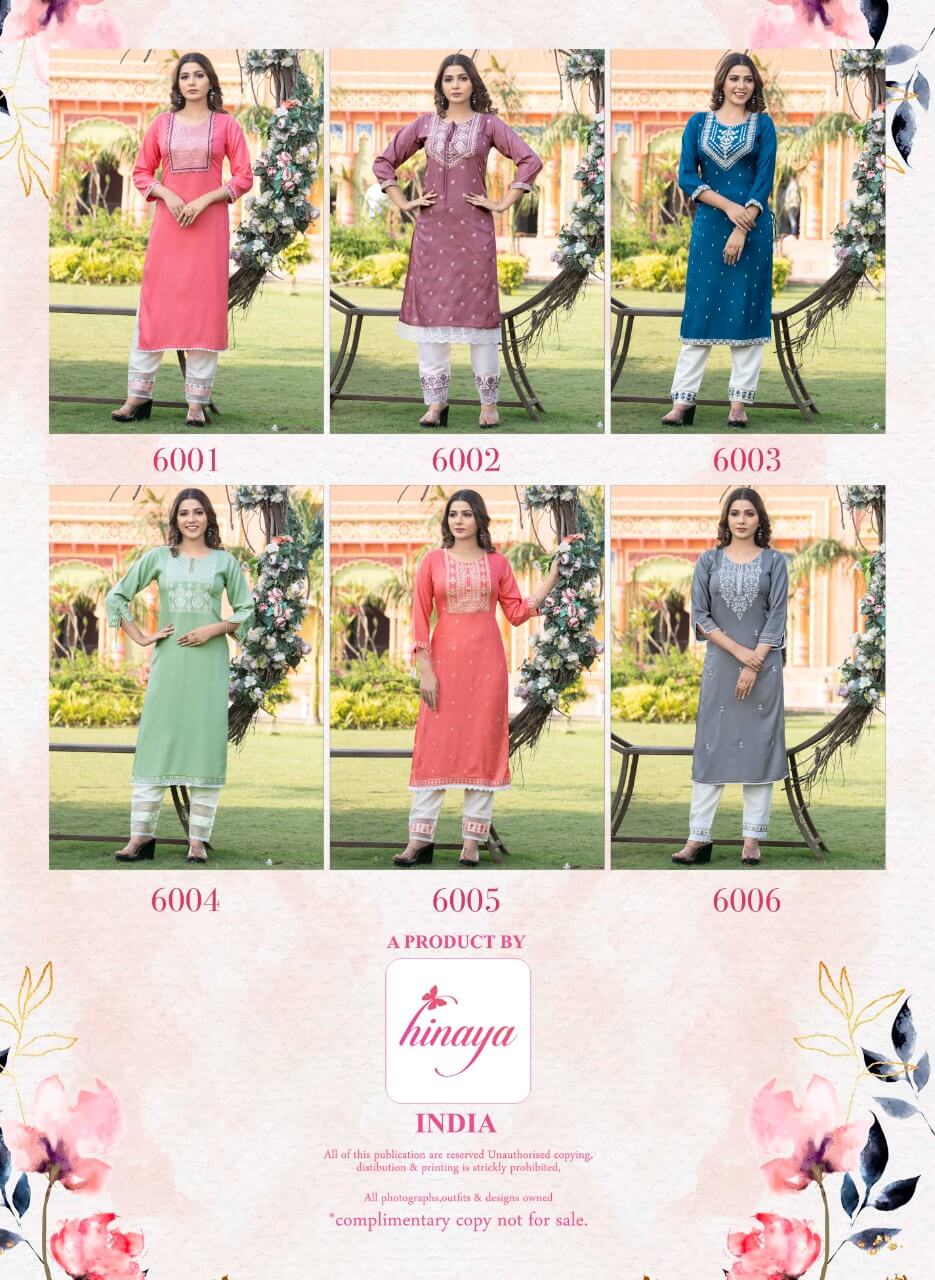 Hinaya Rihanna vol 6 Kurtis with Bottom Catalog collection 3