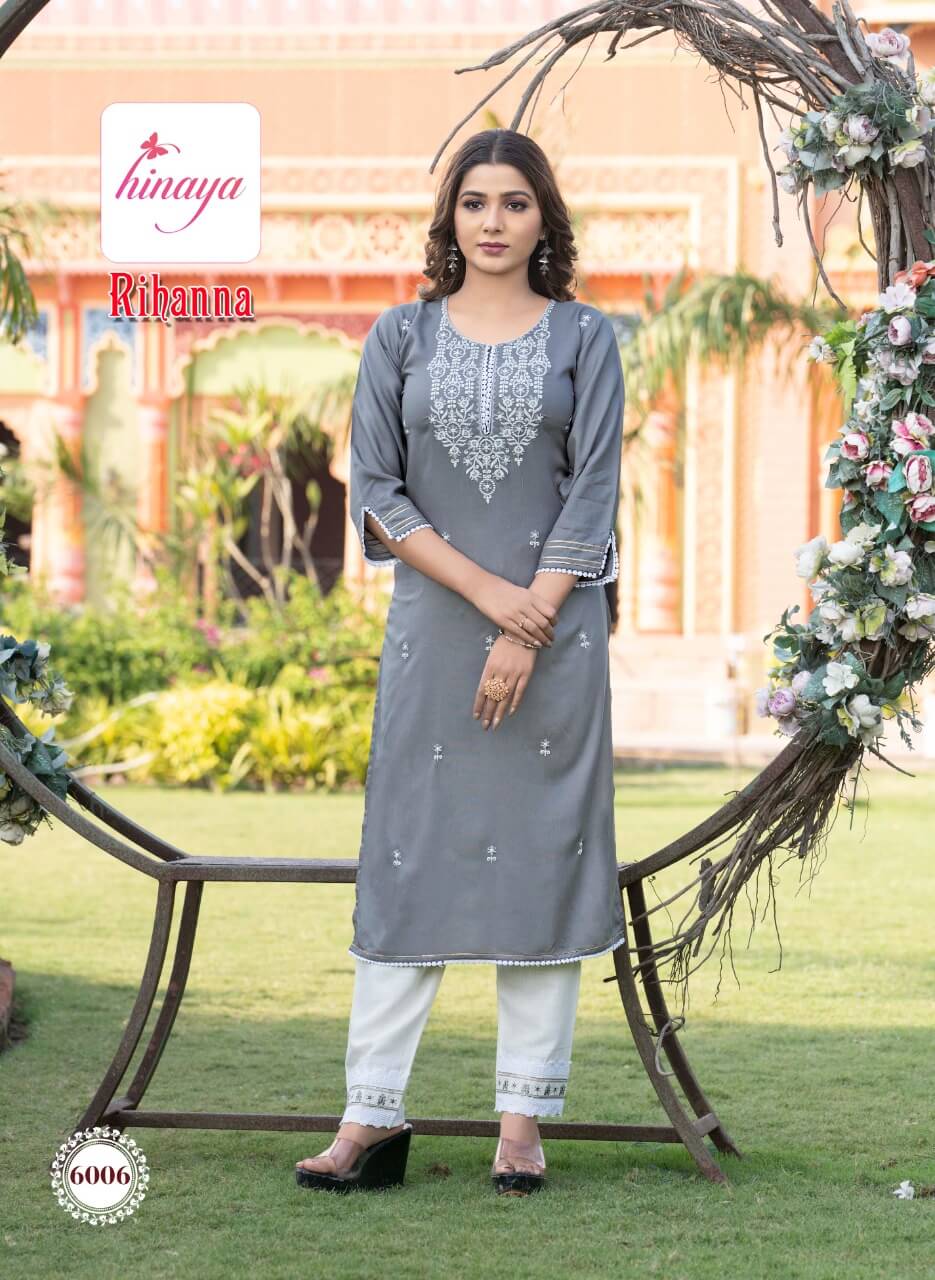 Hinaya Rihanna vol 6 Kurtis with Bottom Catalog collection 4