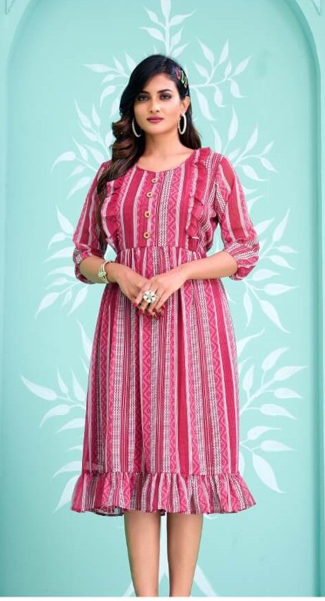 Valas Georgette Maroon Single Kurti collection 2