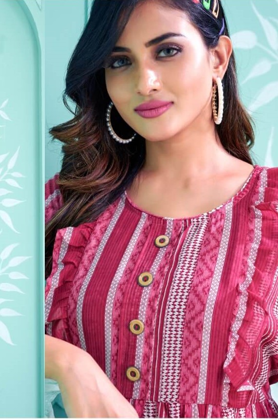 Valas Georgette Maroon Single Kurti collection 1