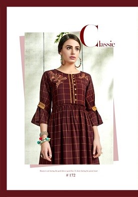 Midiz Maroon One Piece Single Kurtis collection 2