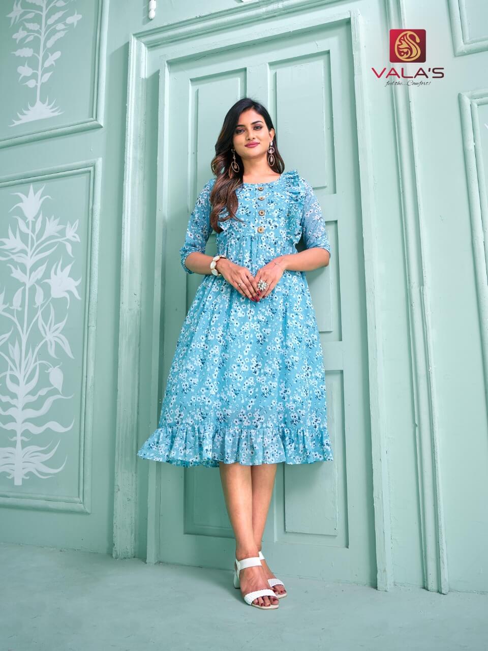 Valas Georgette Blue Tunic Single Kurti collection 1