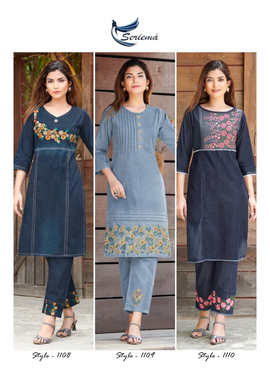 Seriema Kumb Westin Denim Kurti with Pant Catalog collection 8