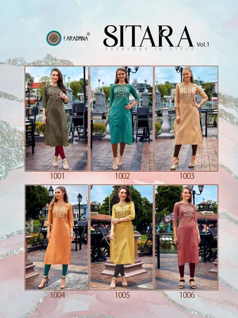 Aradhana Sitara vol 1 Embroidery Kurti Catalog collection 7