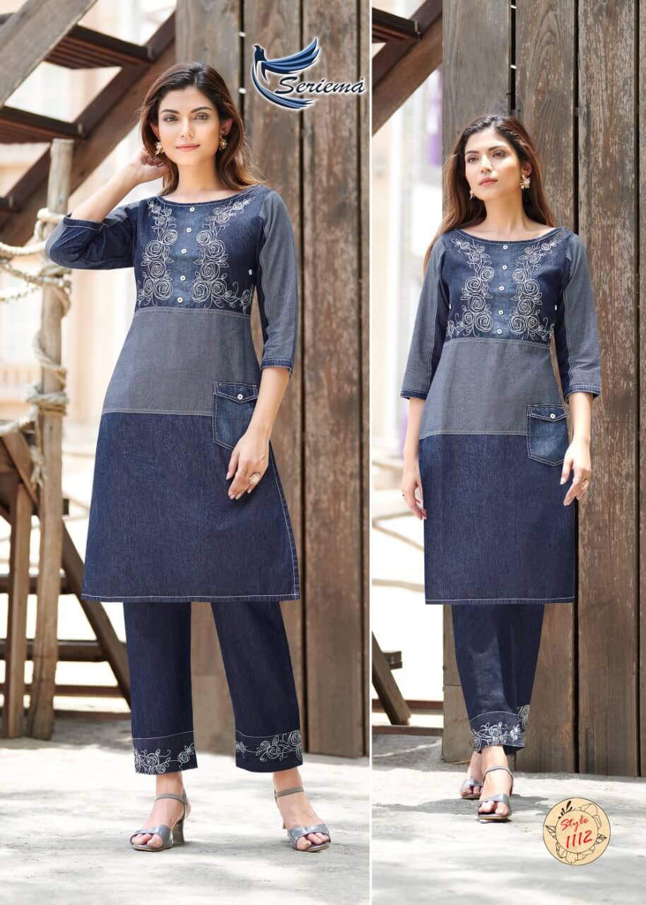 Seriema Kumb Westin Denim Kurti with Pant Catalog collection 9